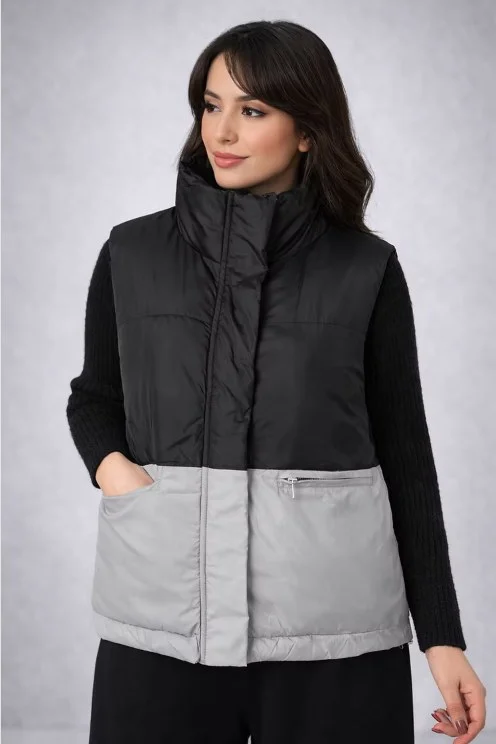 Chaleco Cuello Alto Combinado