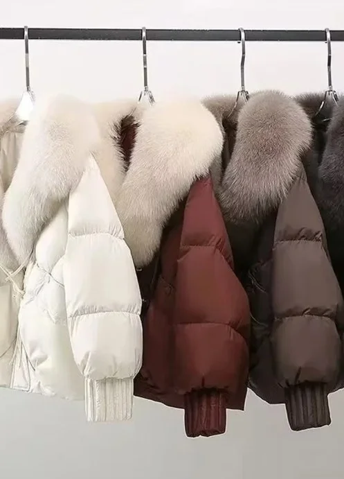 Campera Puffer de Mujer con piel en el cuello